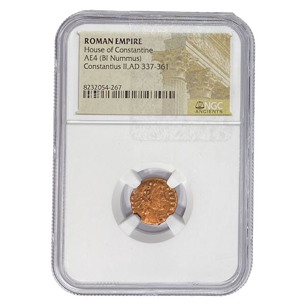 Roman House of Constantine AE4 BI Reduced Nummus NGC