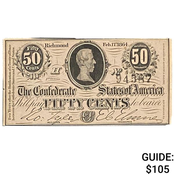1864 50C Confederate States Of America