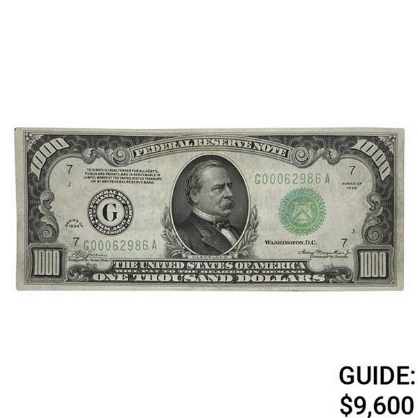 1934 $1000 Federal Reserve Note- Chicago