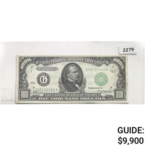 1934 $1000 Federal Reserve Note - Bank of Chicago