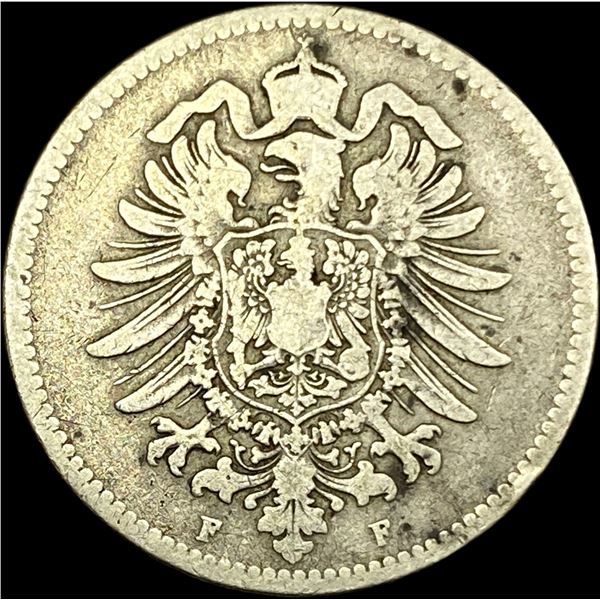 1874-F Germany Silver 1 Reichsmark NEARLY UNCIRCULATED