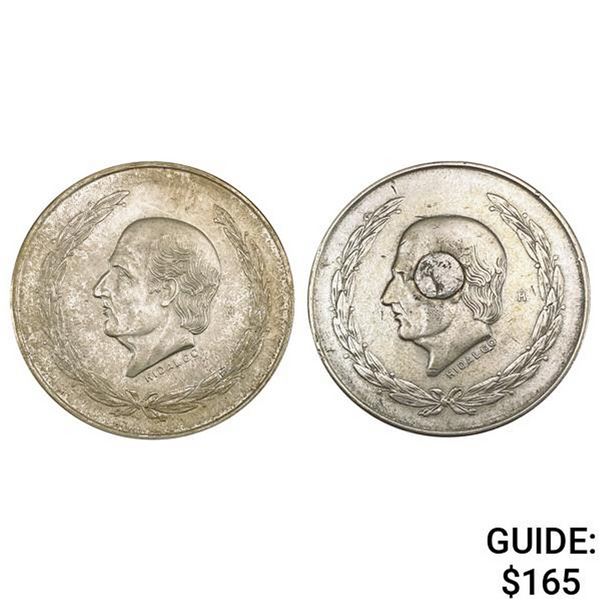 [2]1952-1953 Mexico Silver 5 Pesos CHOICE AU