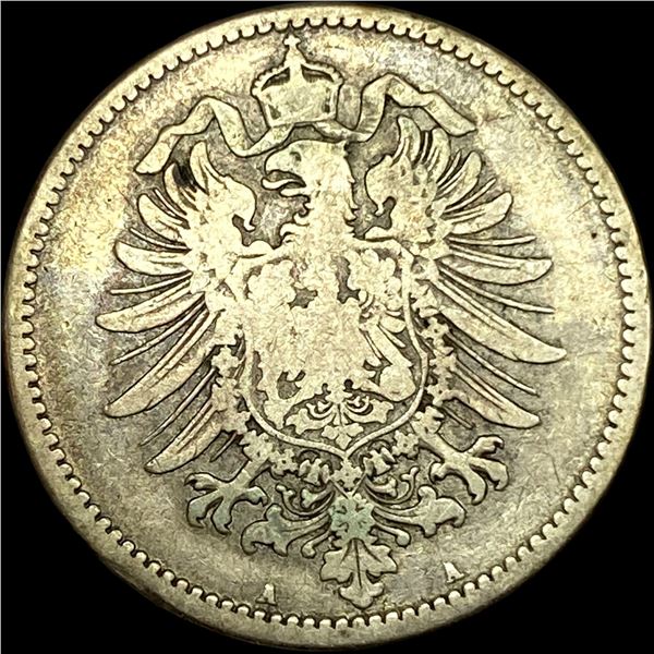 1876-A Germany Silver 1 Reichsmark NEARLY UNCIRCULATED