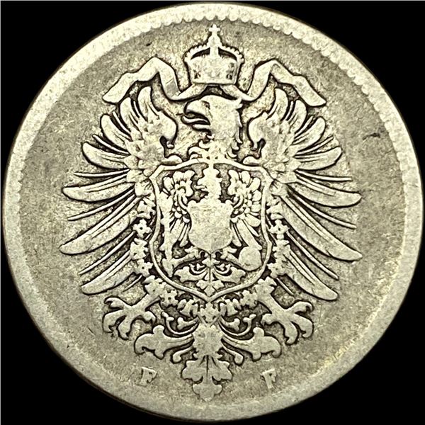 1876-F Germany Silver 1 Reichsmark NEARLY UNCIRCULATED