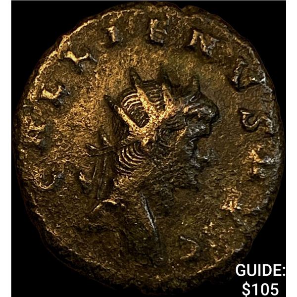 Roman Gallienus 253-268 AD Bronze Dbl Denarius CHOICE AU