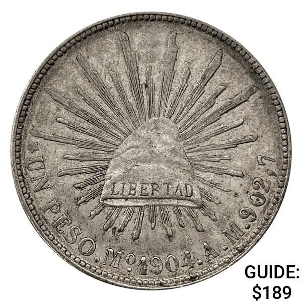 1904Mo AM Mexico Silver Peso CHOICE AU