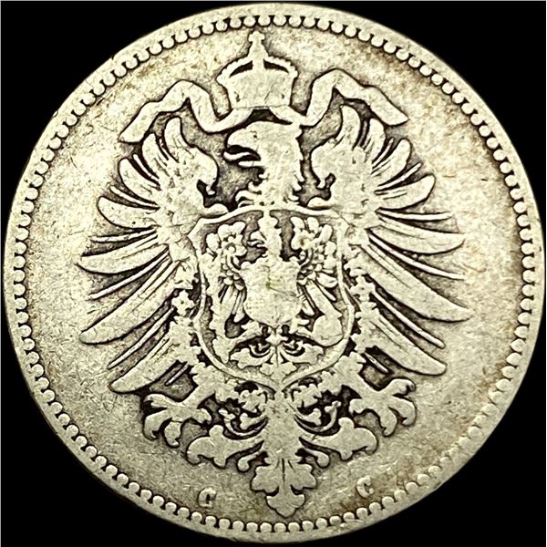 1876-C Germany Silver 1 Reichsmark NEARLY UNCIRCULATED