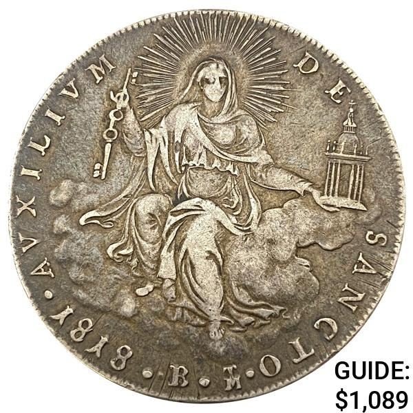 1818-B Papal-States Scudo CLOSELY UNCIRCULATED