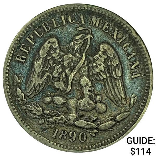 1890Ho Mexico 25 Centavos CLOSELY UNCIRCULATED
