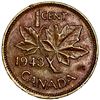 Image 2 : 1943 1C Canada Coin