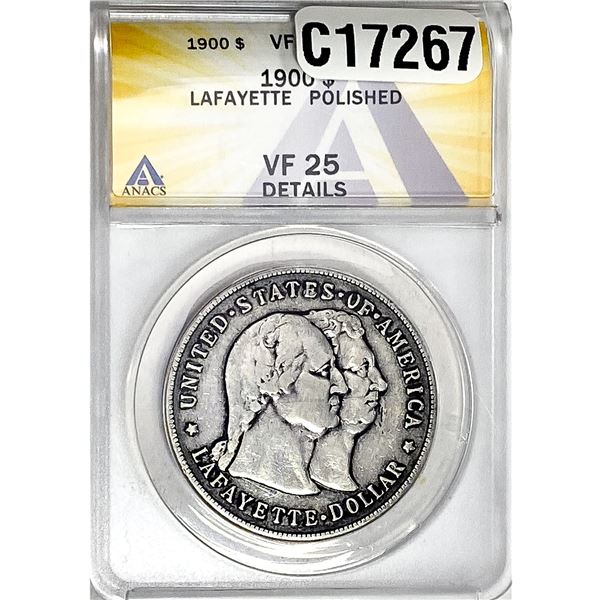 1900 Lafayette Silver Dollar ANACS VF25