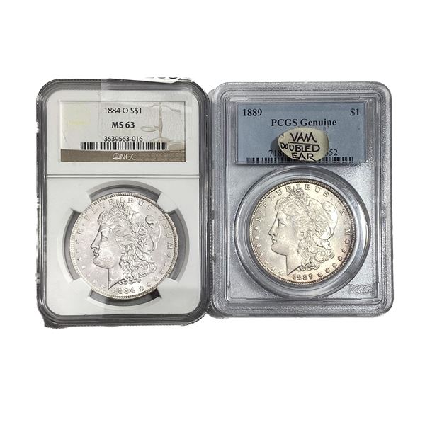 [2 Coins] 1884-1889 Morgan Silver Dollar