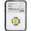Image 1 : 1999 $5 Gold Half Eagle NGC MS69 1/10oz Gold