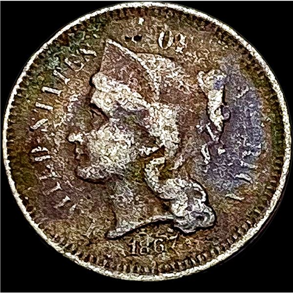 1867 Nickel Three-Cent Piece NICELY CIRCULATED