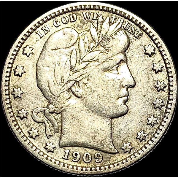 1909-S Silver Barber Quarter NEARLY UNCIRCULATED