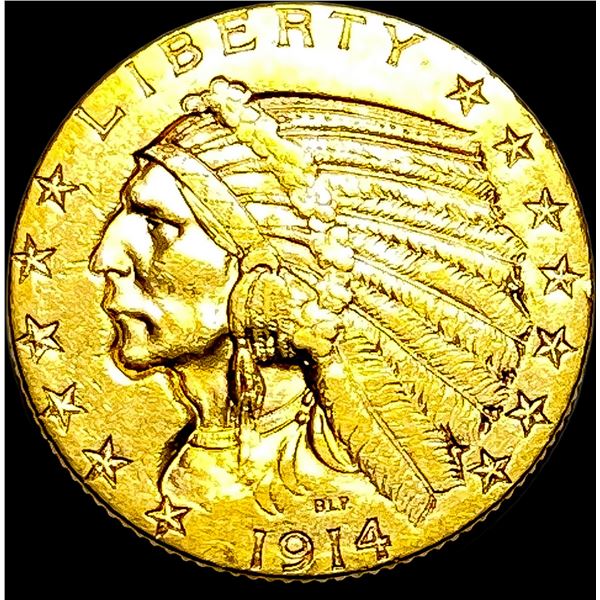 1914 Indian Head Half Eagle $5 Gold CLOSELY UNCIRCULATED