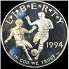Image 1 : 1994-S Silver Dollar World Cup Commemorative SUPERB GEM BU