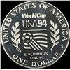 Image 2 : 1994-S Silver Dollar World Cup Commemorative SUPERB GEM BU