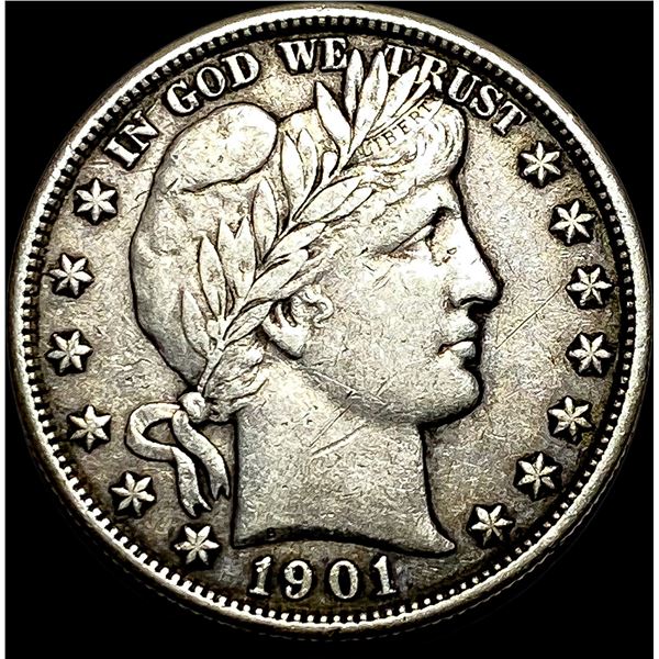 1901 Silver Barber Half Dollar NEARLY UNCIRCULATED