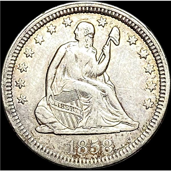 1858 Seated Liberty Quarter LIGHTLY CIRCULATED
