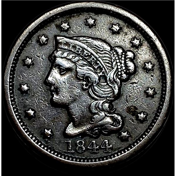 1844 Braided Hair Large Cent NEARLY UNCIRCULATED