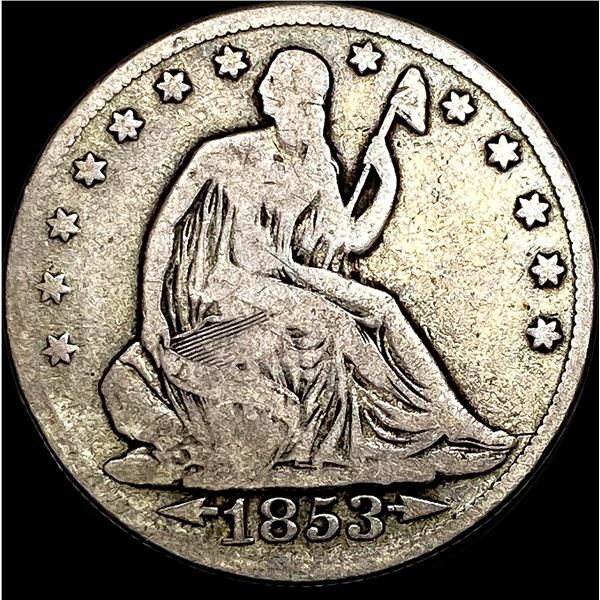 1853 Arrows Seated Liberty Half Dollar NICELY CIRCULATED