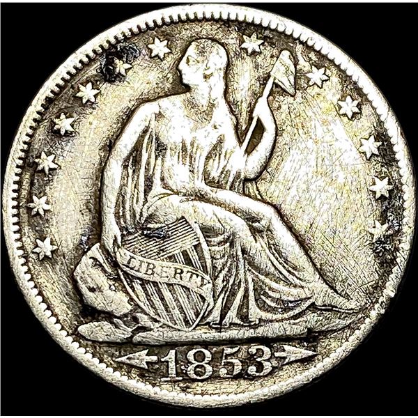 1853 Arrows Seated Liberty Half Dollar LIGHTLY CIRCULATED