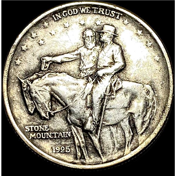 1925 Silver Stone Mountain Half Dollar NEARLY UNCIRCULATED