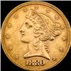 Image 1 : 1880 Liberty Head Half Eagle $5 Gold CLOSELY UNCIRCULATED