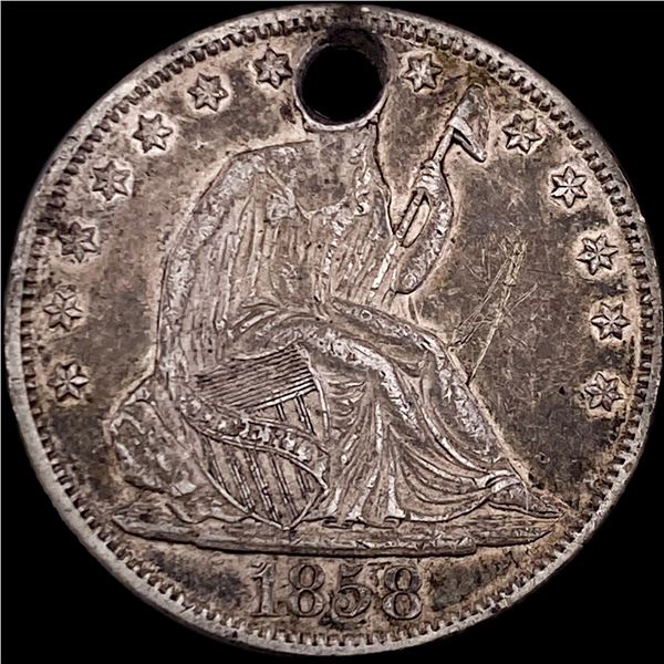 1858 Silver Half Dime (Holed) HIGH GRADE