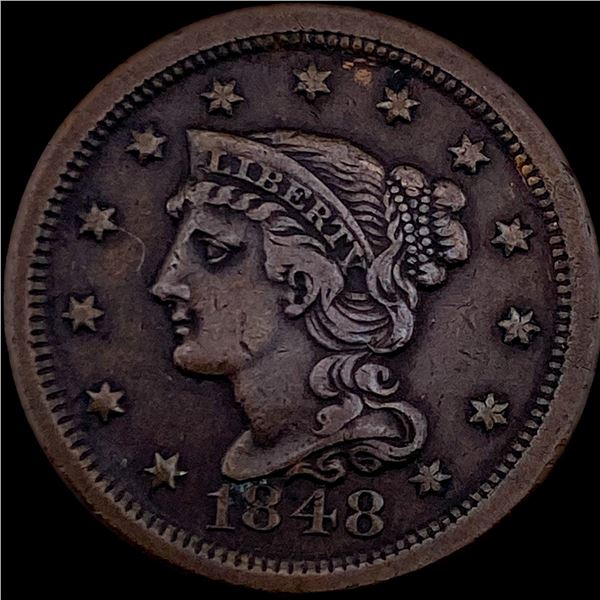 1848 Braided Hair Large Cent NEARLY UNCIRCULATED