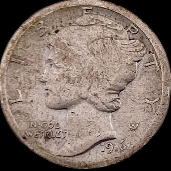 1916-D Silver Mercury Dime NICELY CIRCULATED