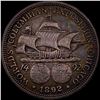 Image 2 : 1892 Silver Columbian Half Dollar NEARLY UNCIRCULATED
