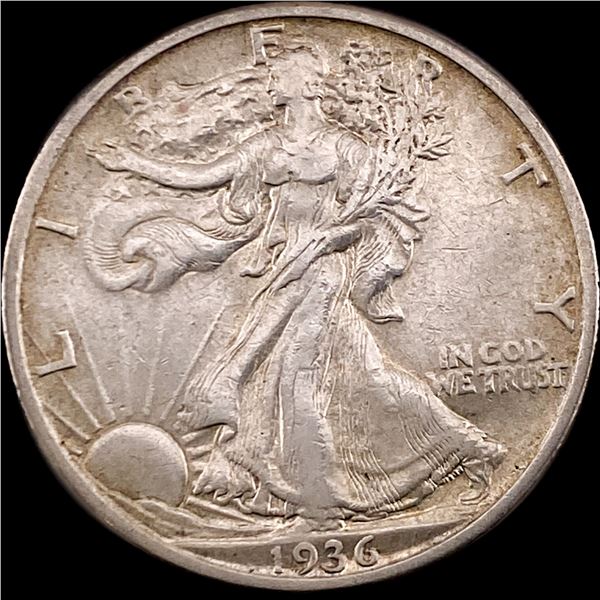 1936-S Silver Half Dollar Walking Liberty NEARLY UNCIRCULATED