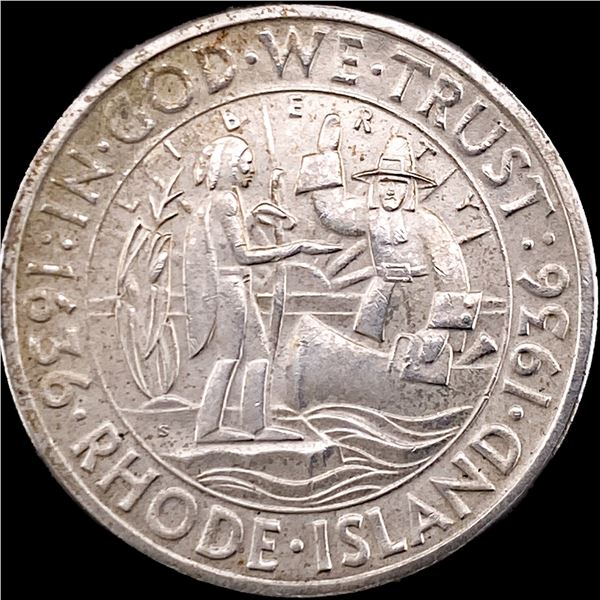 1936 Silver Rhode Island Tercentenary Half Dollar CHOICE BU