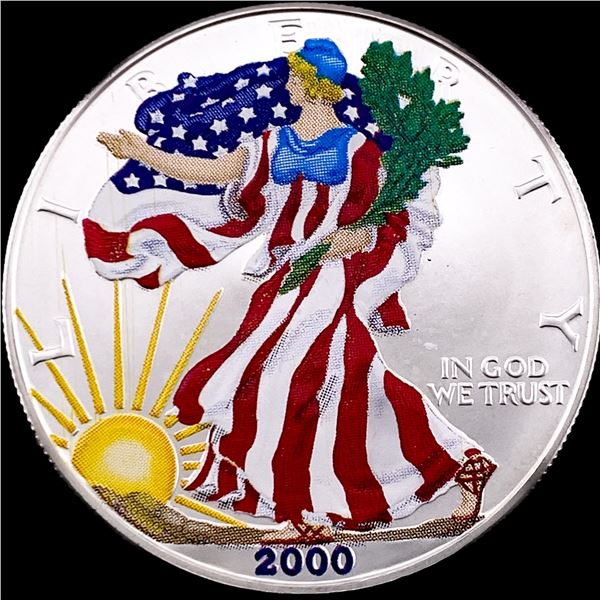 2000 1 oz Silver American Eagle Colorized SUPERB GEM BU