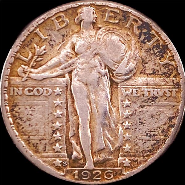 1926-S Silver Standing Liberty Quarter LIGHTLY CIRCULATED