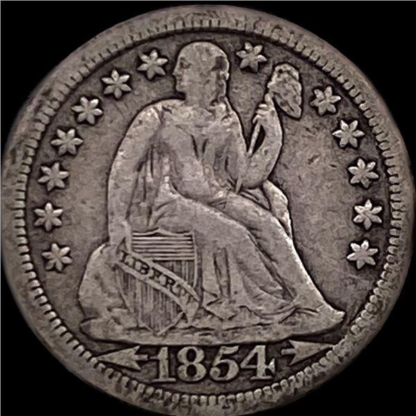 1854 Arrows Seated Liberty Dime LIGHTLY CIRCULATED