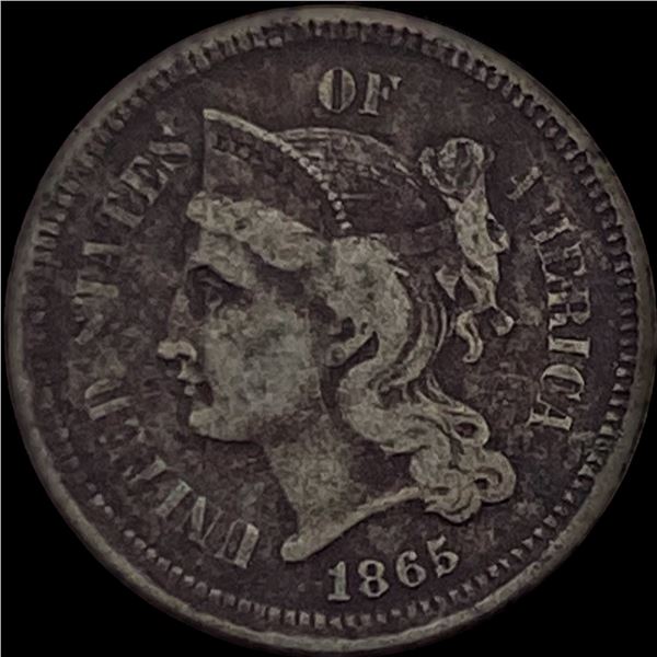 1865 Nickel Three-Cent Piece LIGHTLY CIRCULATED