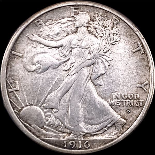 1916-D Silver Walking Liberty Half Dollar CLOSELY UNCIRCULATED