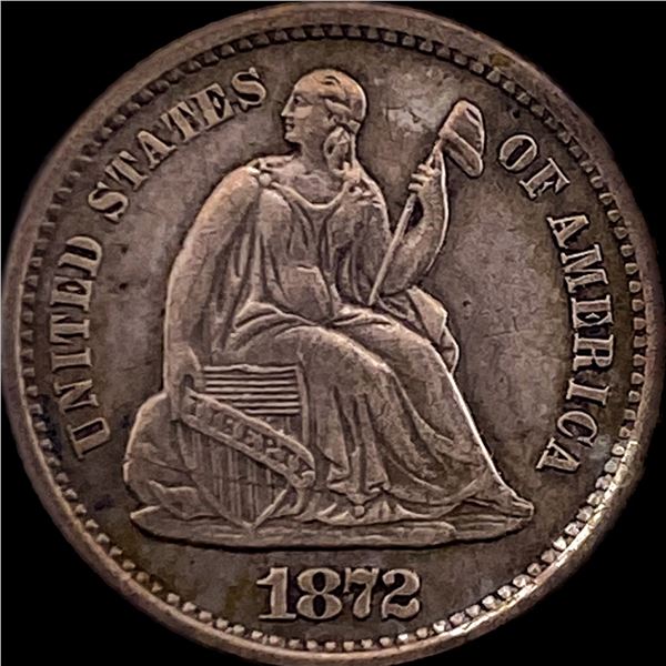 1872-S Silver Half Dime CLOSELY UNCIRCULATED