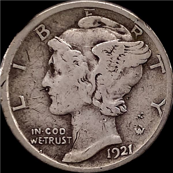 1921-D Silver Mercury Dime LIGHTLY CIRCULATED