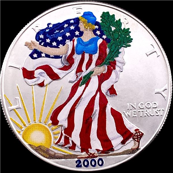 2000 1 oz Silver American Eagle Colorized SUPERB GEM BU