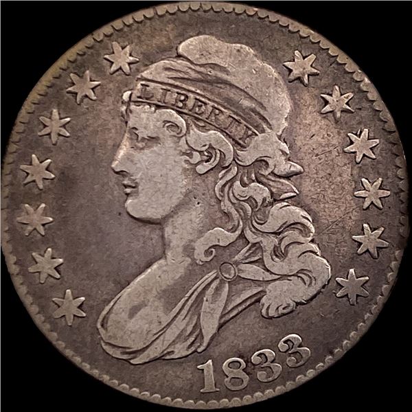 1833 Capped Bust Half Dollar LIGHTLY CIRCULATED