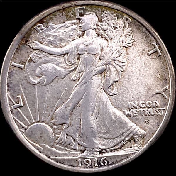 1916-D Silver Walking Liberty Half Dollar CLOSELY UNCIRCULATED
