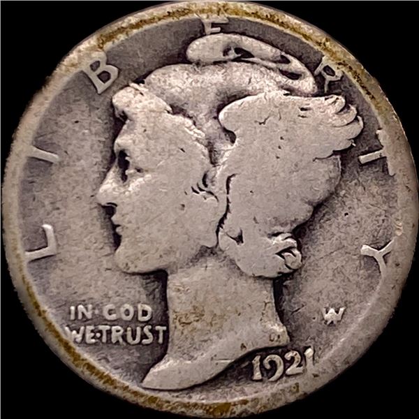 1921 Silver Mercury Dime NICELY CIRCULATED