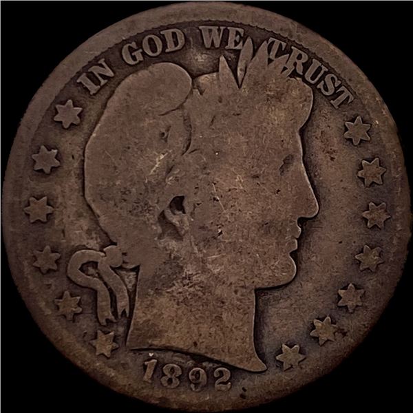 1892 Silver Barber Half Dollar NICELY CIRCULATED