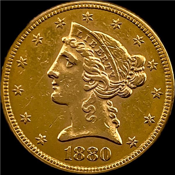 1880-S Gold $5 Half Eagle CLOSELY UNCIRCULATED