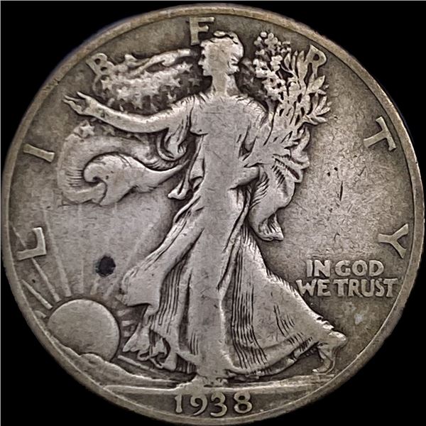 1938-D Silver Walking Liberty Half Dollar LIGHTLY CIRCULATED