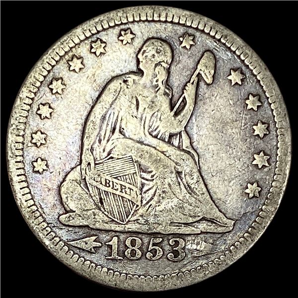1853 Arrows Seated Liberty Quarter LIGHTLY CIRCULATED
